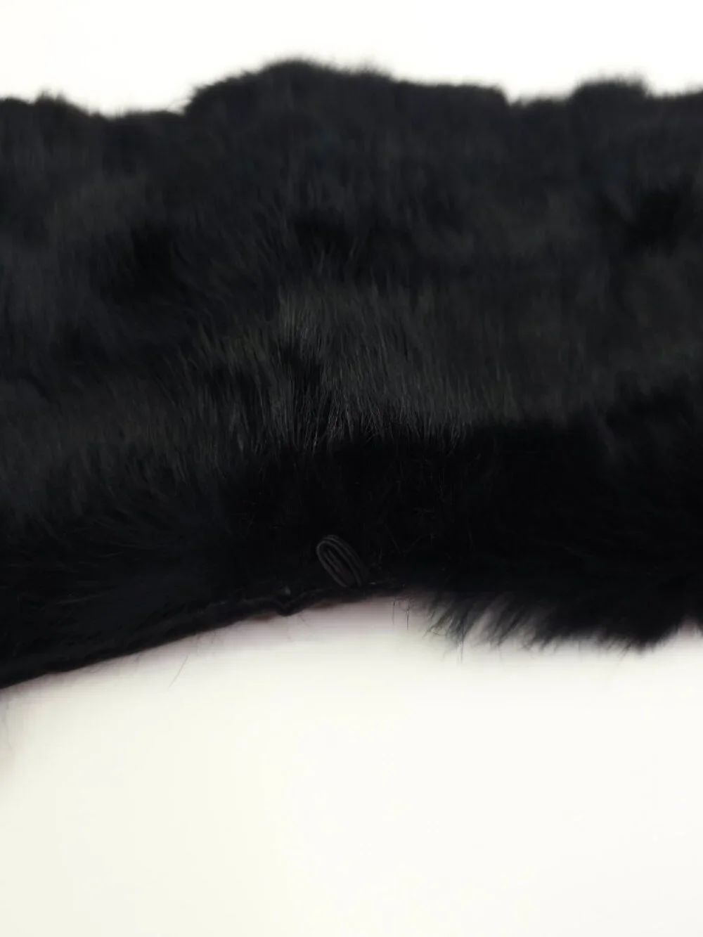 Women's Black Genuine Fur Detachable Collar
